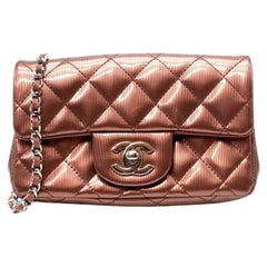 Chanel Laminated Metallic Copper Leather Mini Flap Bag