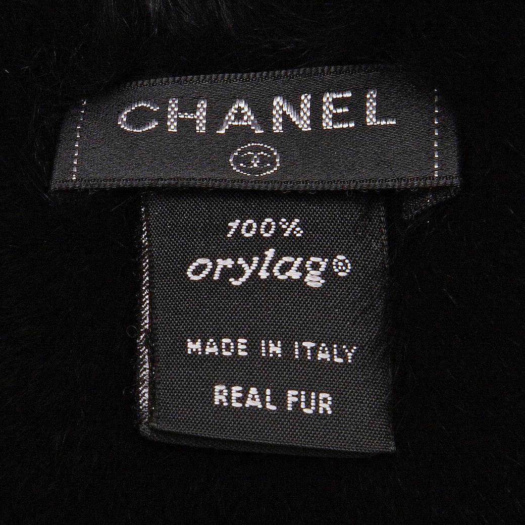 Black Chanel lapin scarf