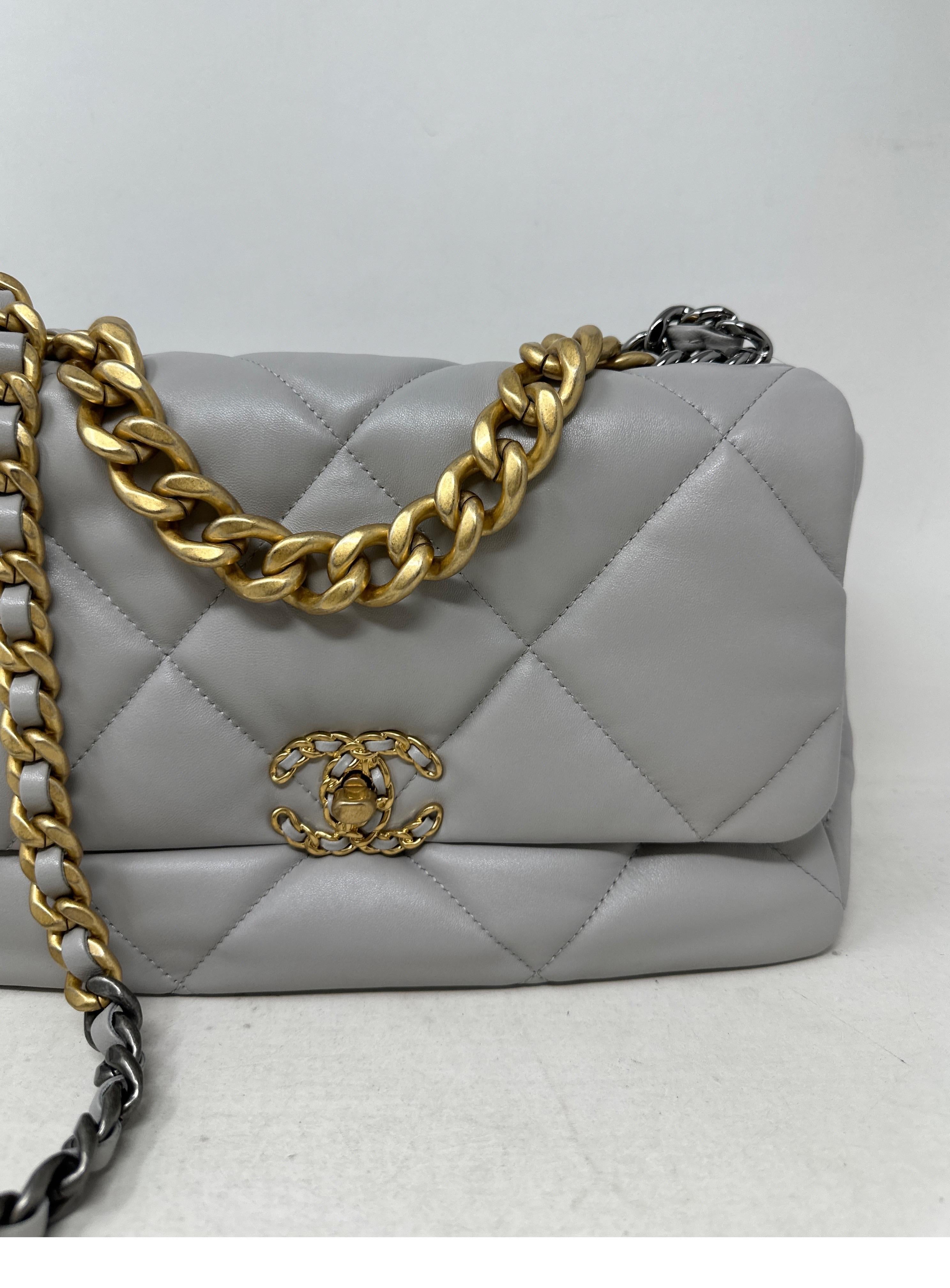 Gray Chanel Large 2019 Grey Bag  For Sale