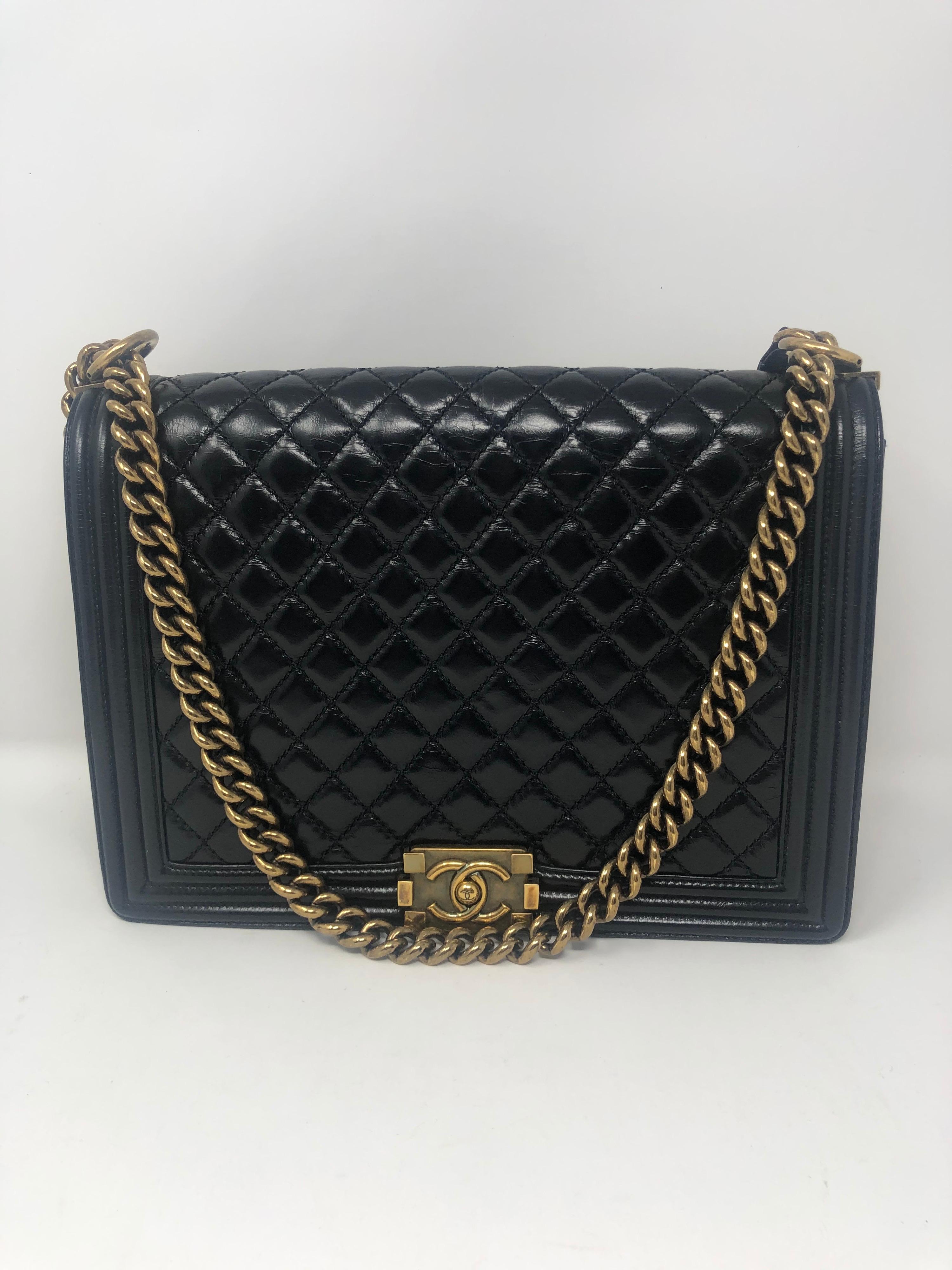 Chanel Large Black Boy Bag In Excellent Condition In Athens, GA