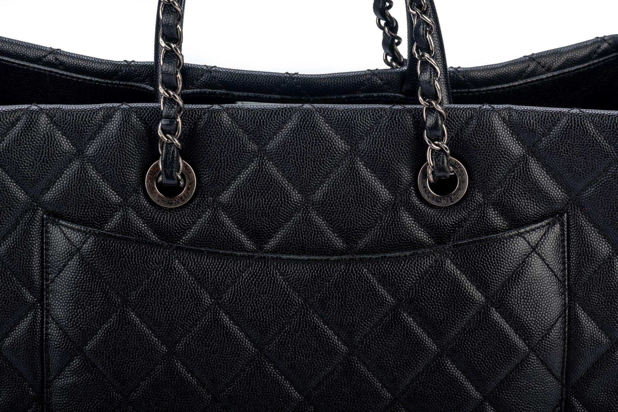 Chanel Large Black Caviar 2 Way Tote For Sale 1