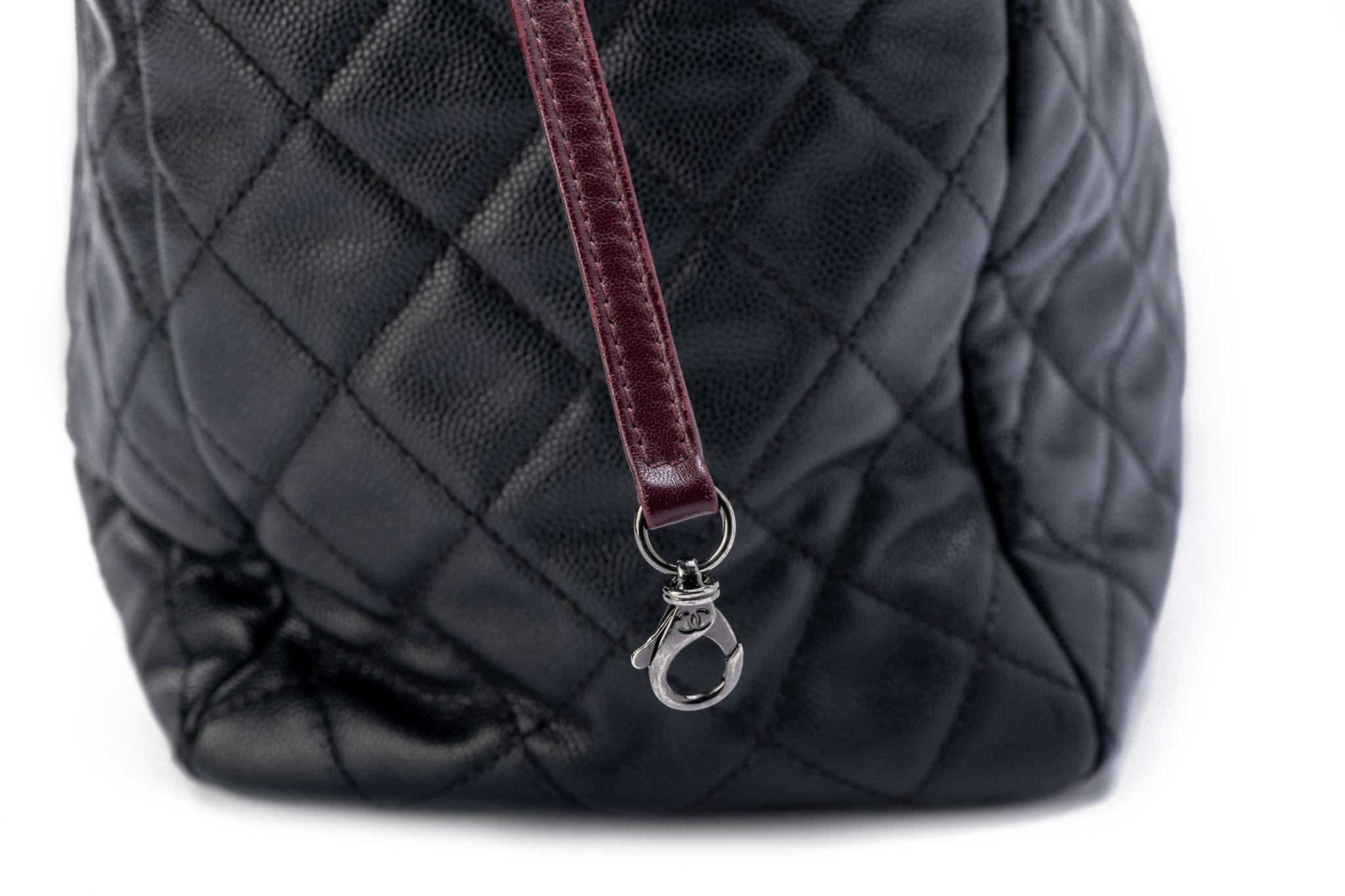 Chanel Large Black Caviar 2 Way Tote For Sale 2