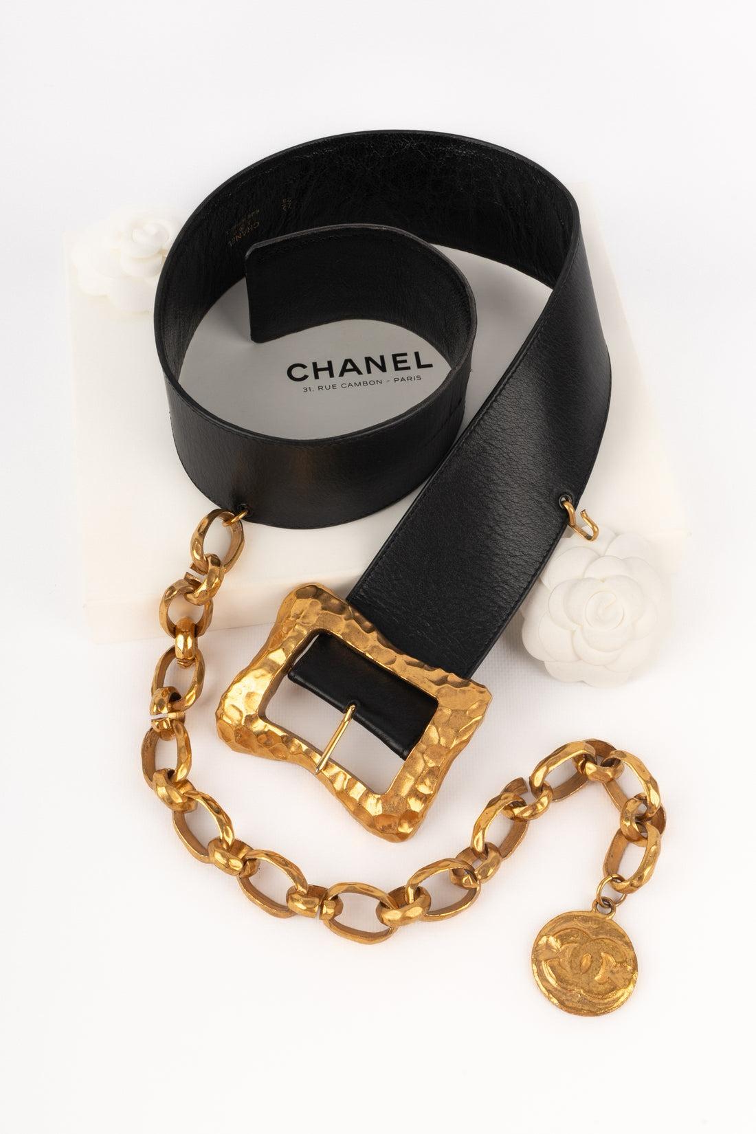 Chanel Large Black Leather Belt, 1993 6