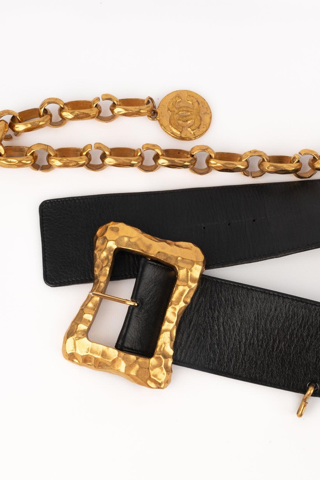 Women's Chanel Large Black Leather Belt, 1993
