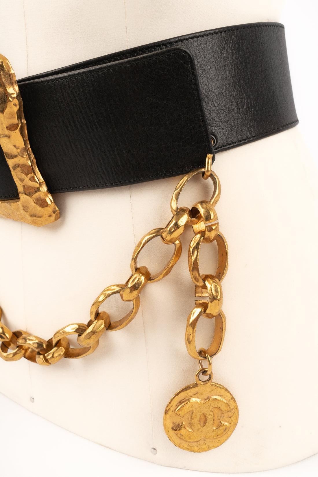 Chanel Large Black Leather Belt, 1993 4