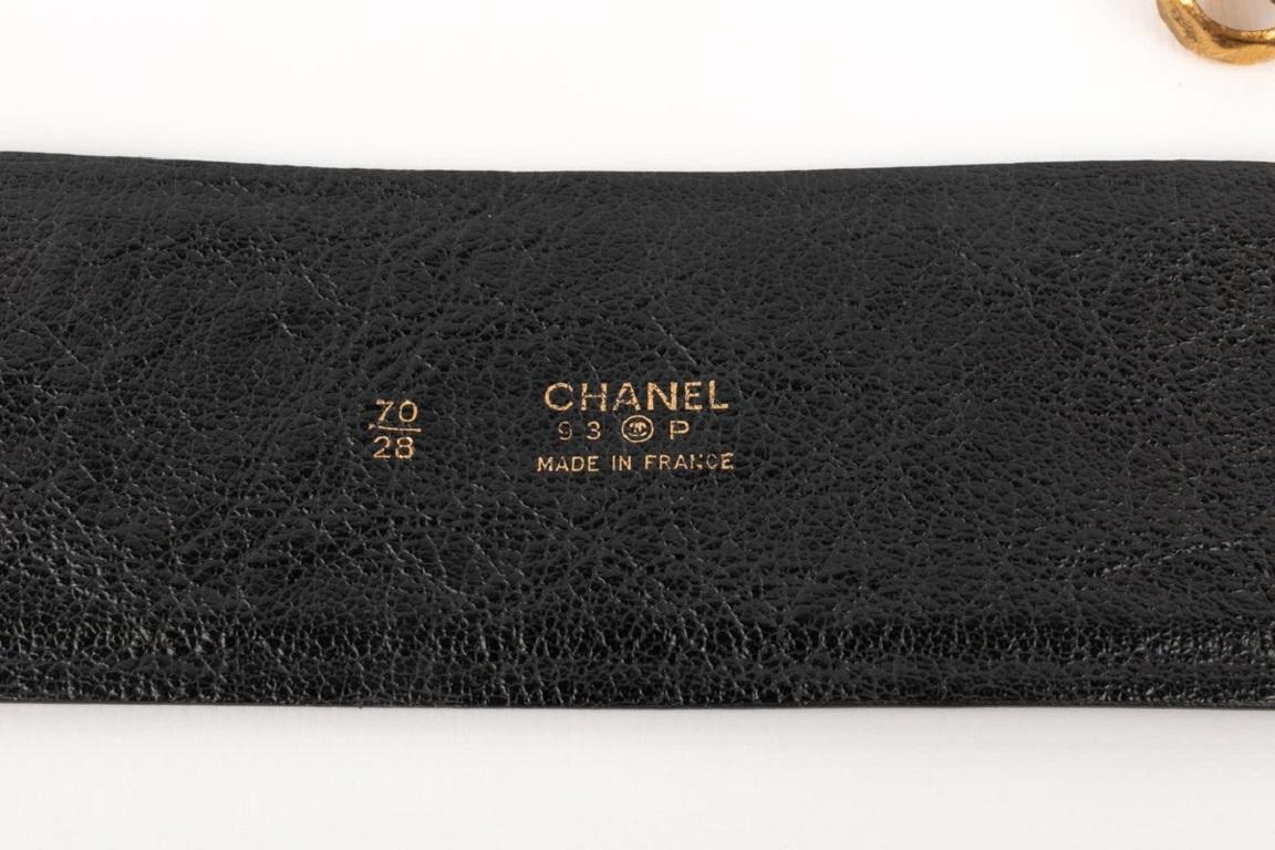 Chanel Large Black Leather Belt, 1993 5