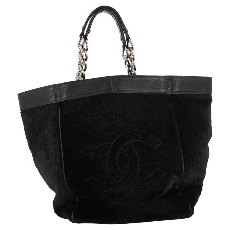 Chanel Sequin Black Tote Bag at 1stDibs