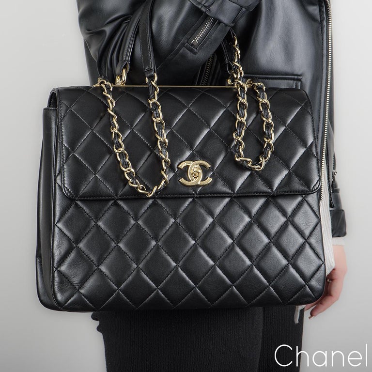 Chanel Large Black Trendy CC Flap Bag at 1stDibs