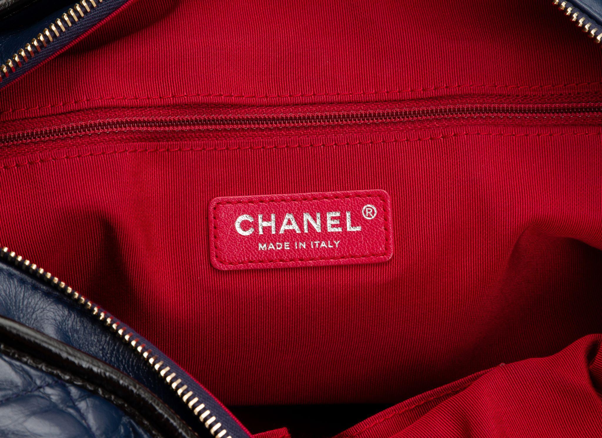 Chanel Large Blue Black Gabrielle Bag For Sale 2