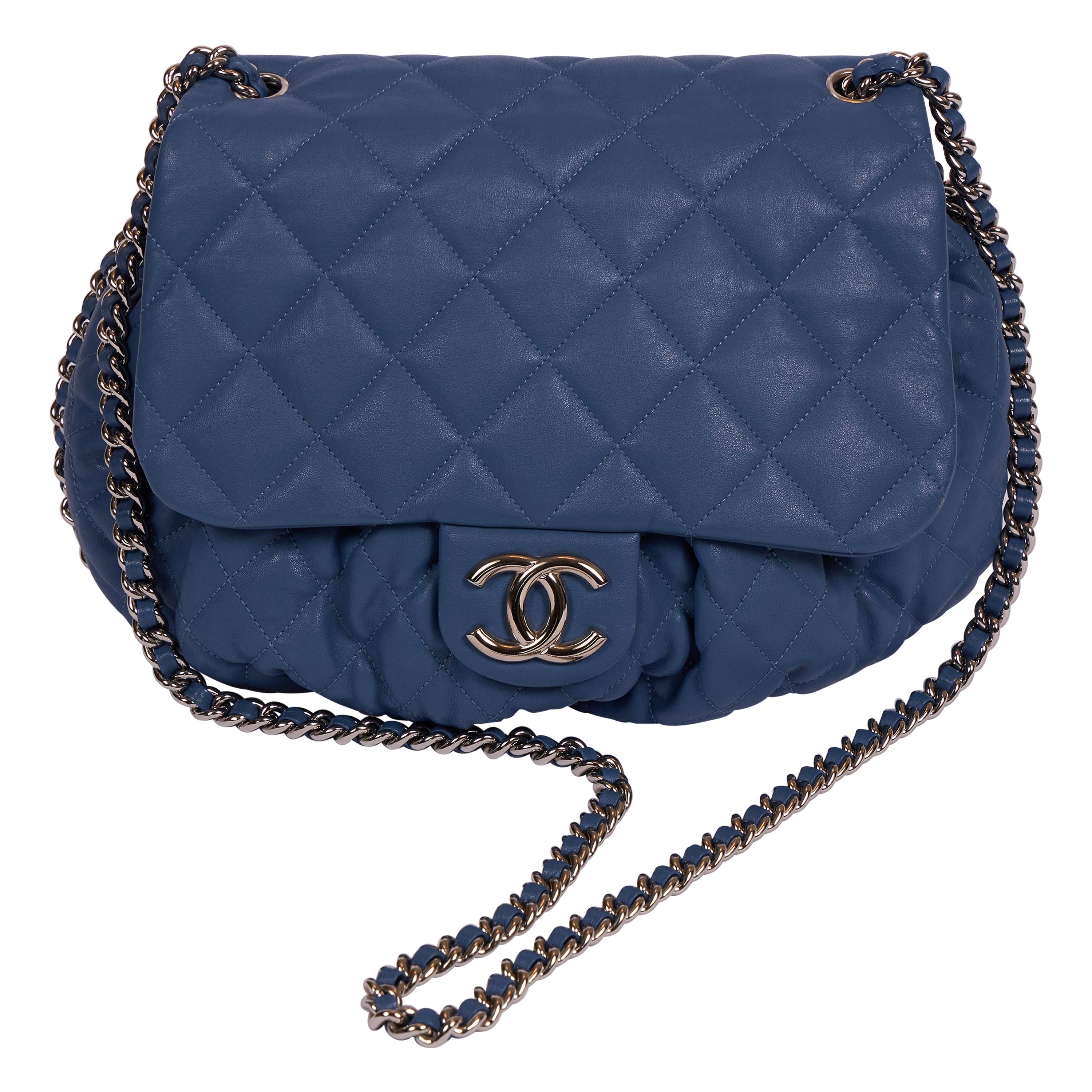 Chanel Large Blue Chain Around Handbag