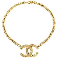 Chanel Large CC Rhinestone Necklace