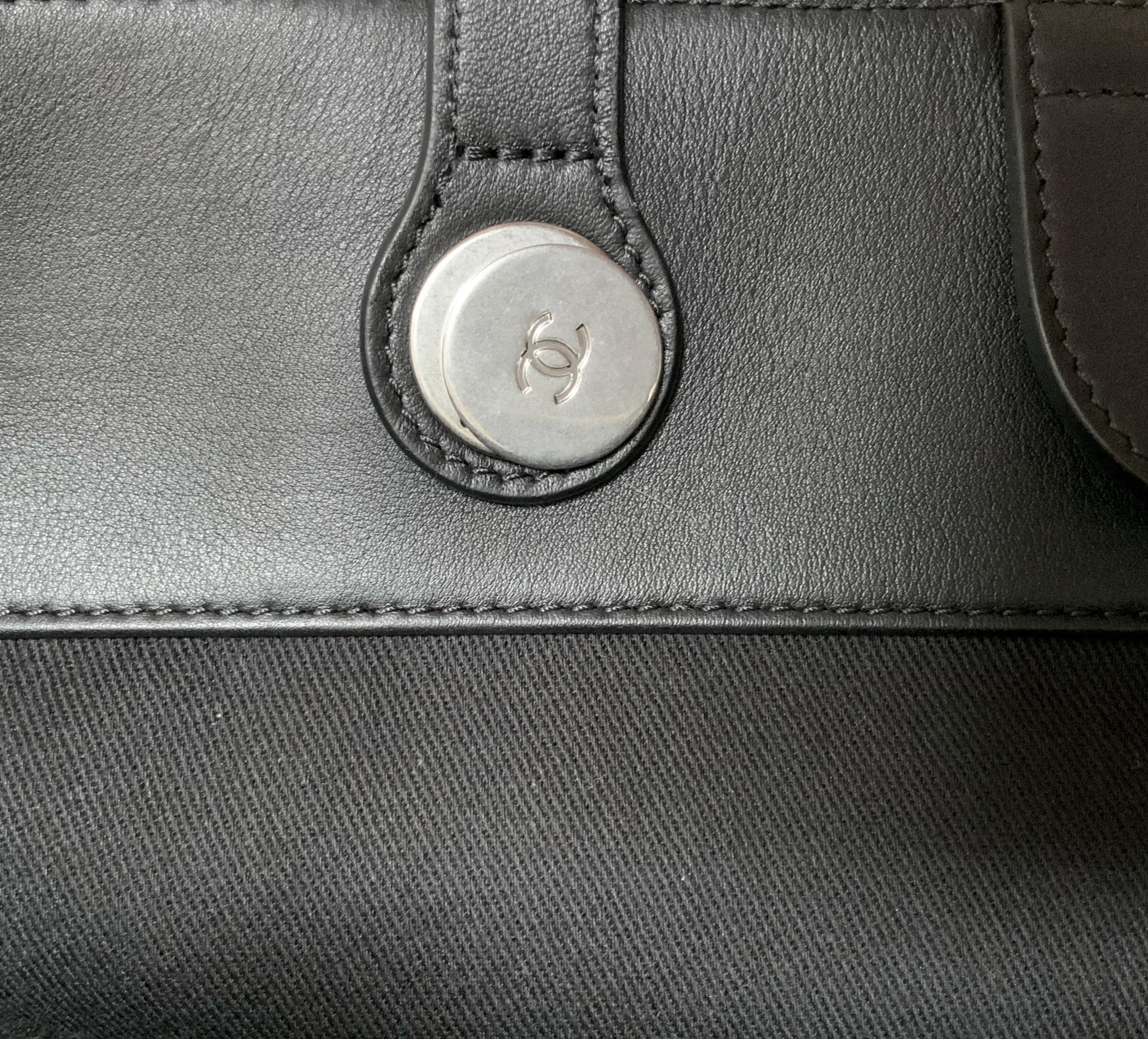 Chanel Large Coco Eyelets Black Shopping Tote 4