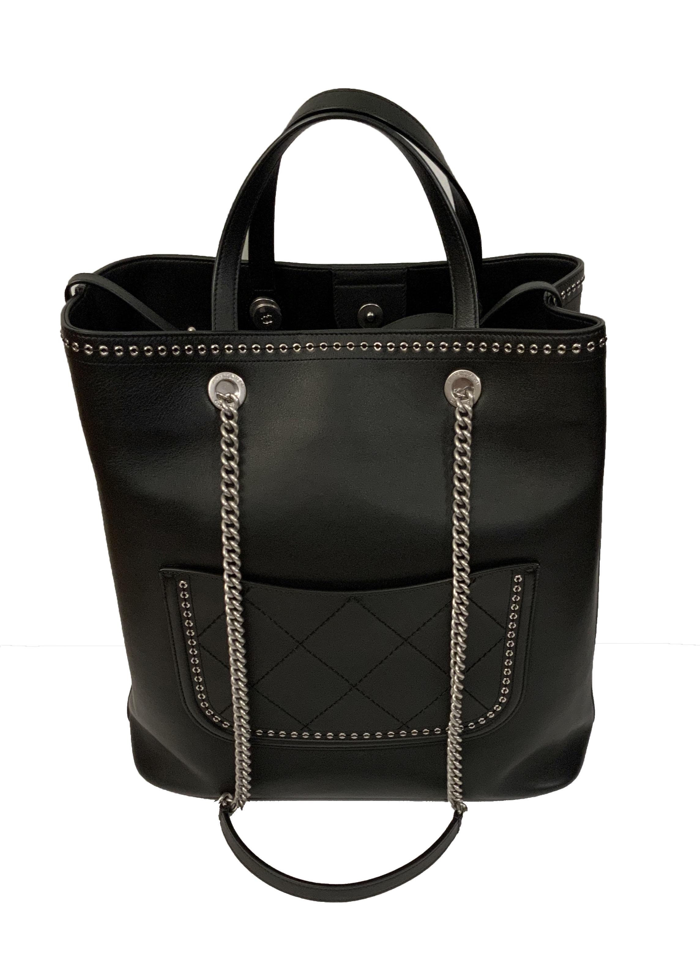 chanel eyelet tote
