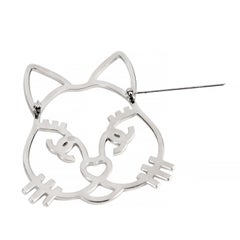 Chanel Large Crystal Cat Pin