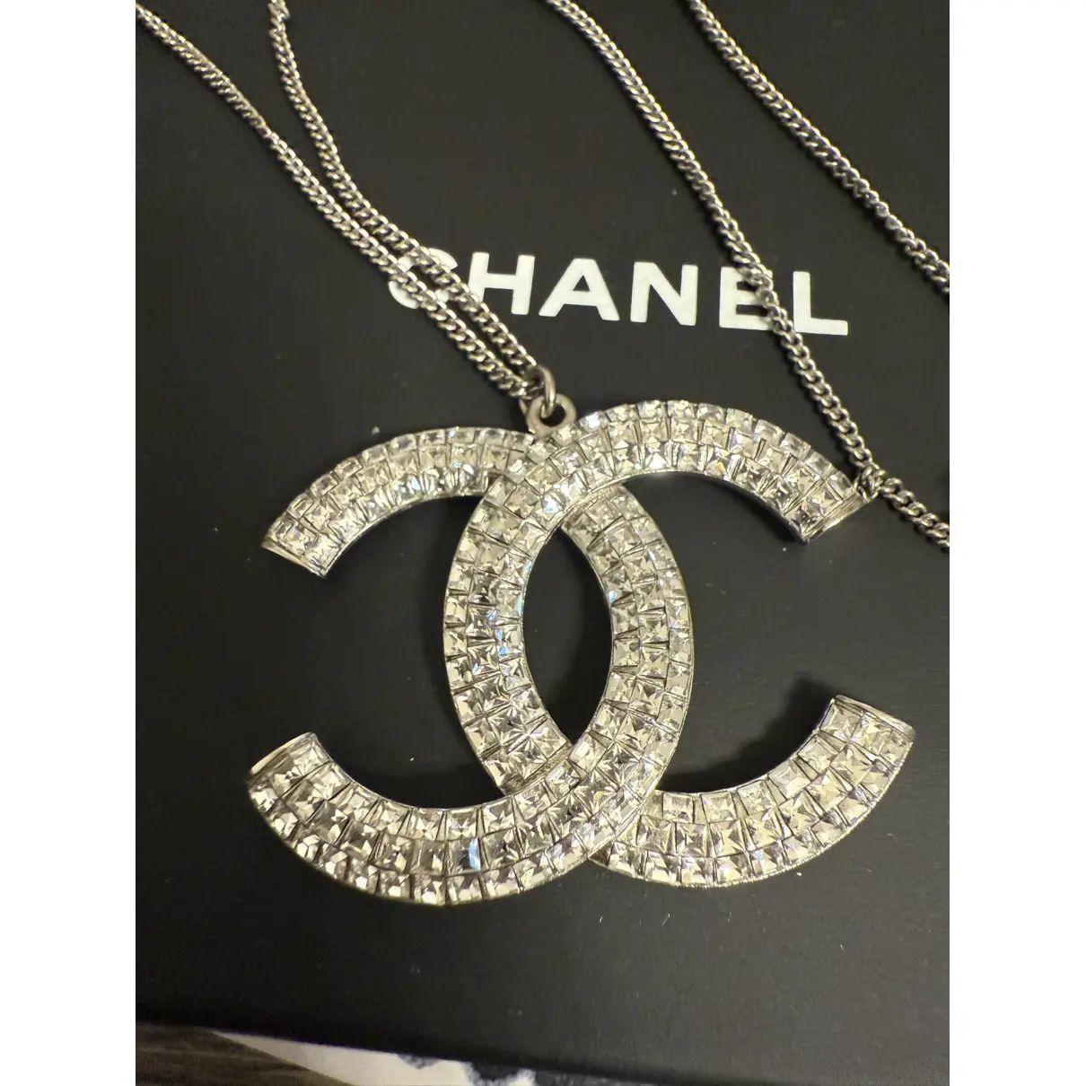 Collana Chanel con ciondolo grande in cristallo CC in vendita 6