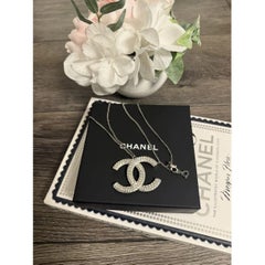 Chanel Large Crystal CC Pendant Necklace