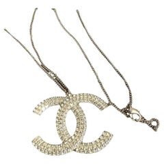 Chanel Large Crystal CC Pendant Necklace