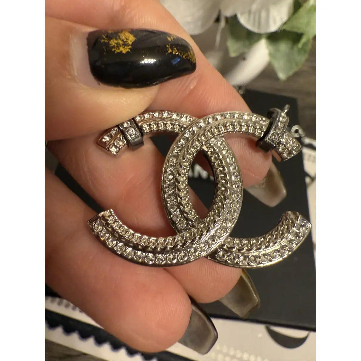 da uomo o donna Collana Chanel con ciondolo in argento con cristalli grandi A. Silver in vendita