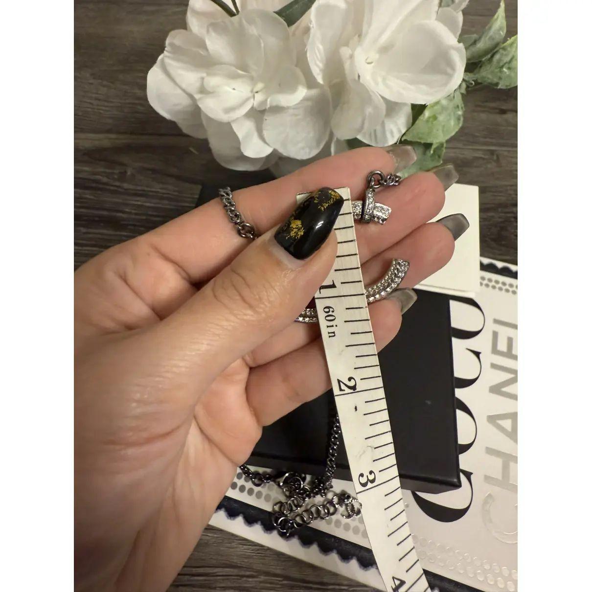 Collana Chanel con ciondolo in argento con cristalli grandi A. Silver in vendita 3