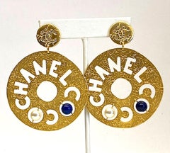 Chanel Large Cut Out Disk Pendant Earrings, Autumn 2019 Collection
