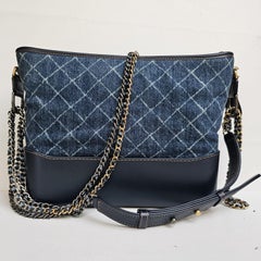 Chanel Medium Denim Quilted Gabrielle Hobo Bag