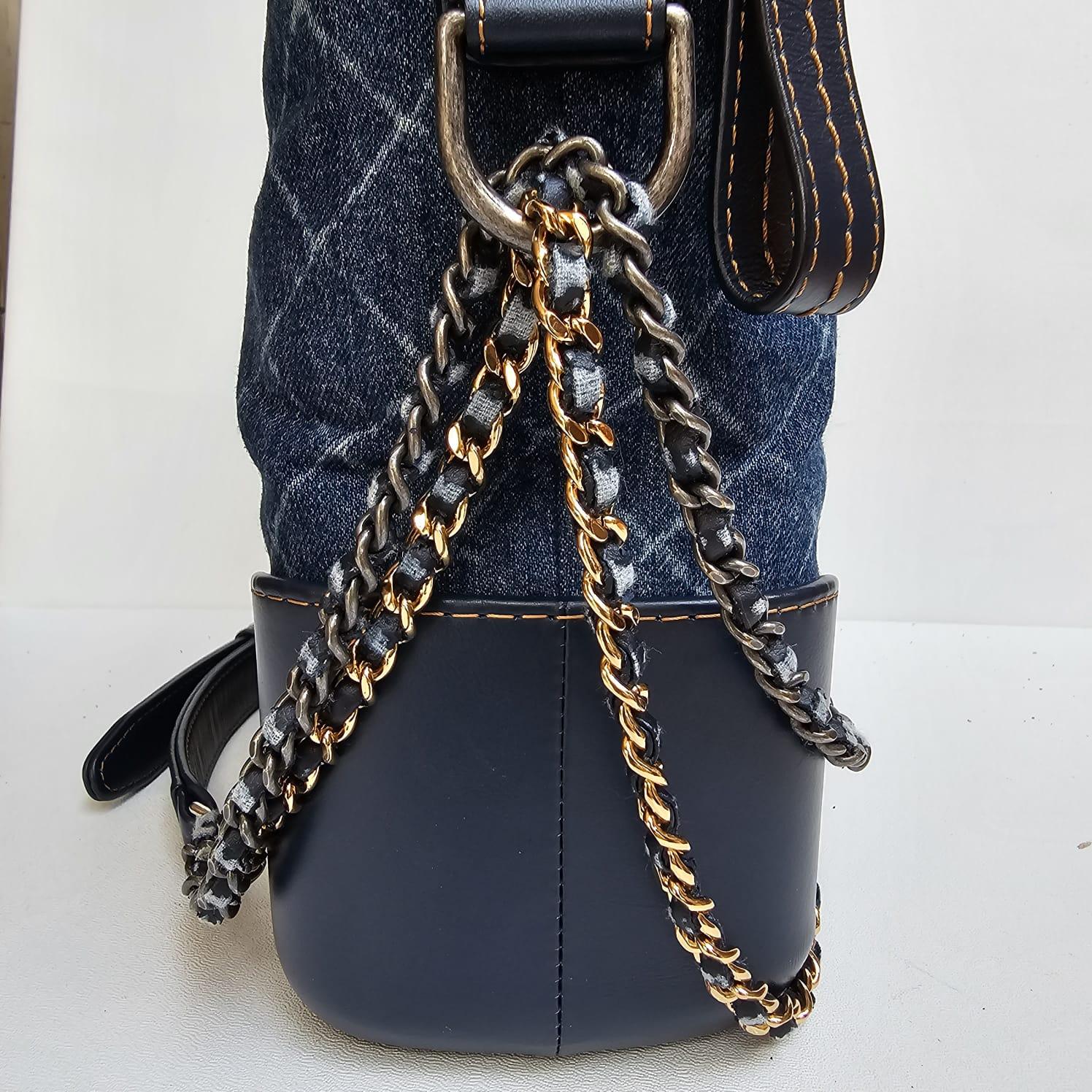 Chanel Medium Denim Quilted Gabrielle Hobo Bag For Sale 1
