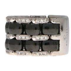 Chanel Large Diamond and Ceramic Flexible Ultra Ring Set in 18 Karat White Gold