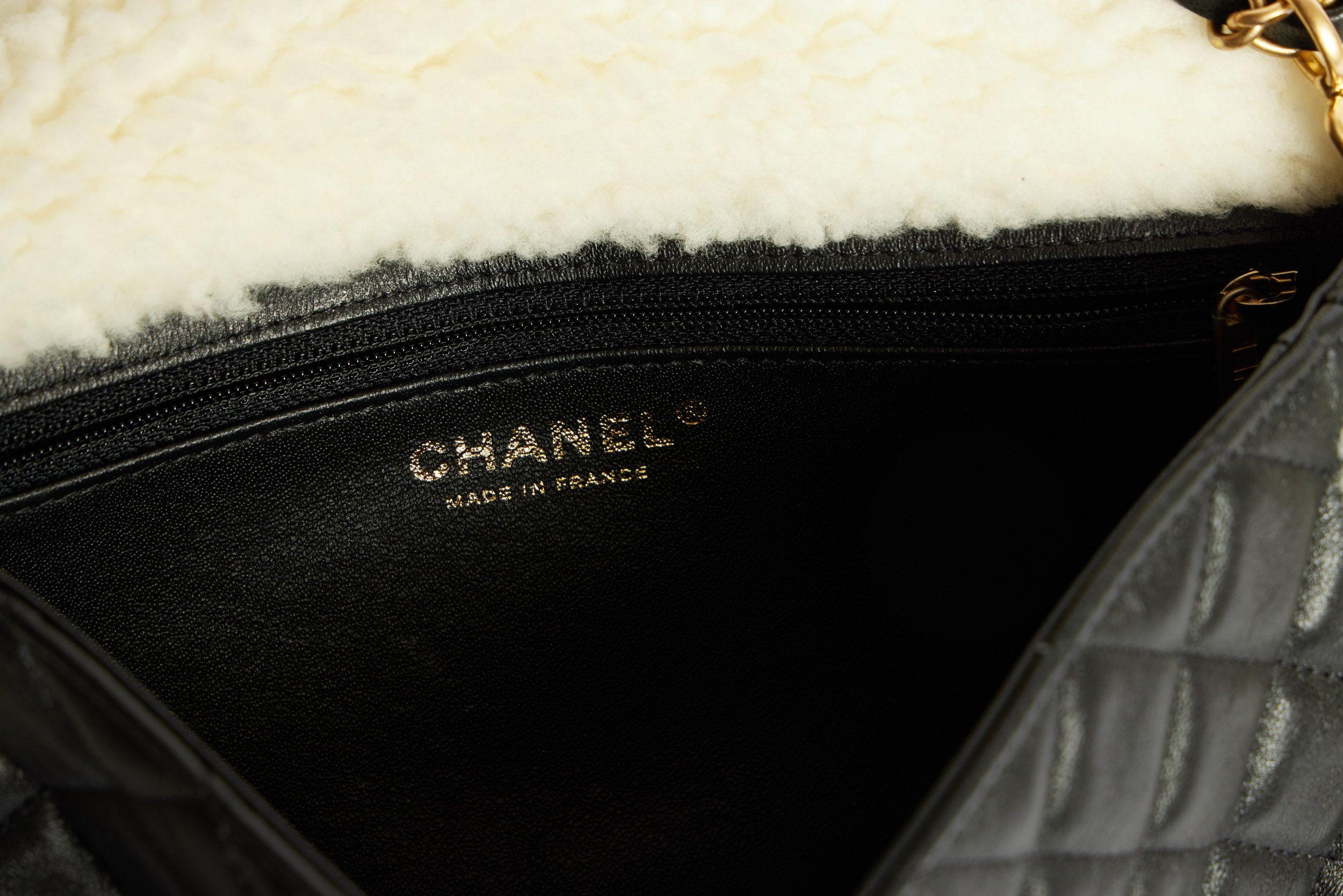 Chanel Large Fur Flap Bag In New Condition For Sale In West Hollywood, CA