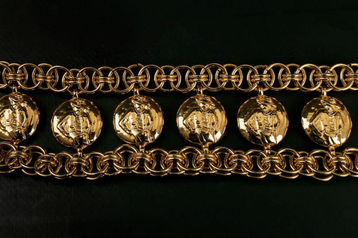 Chanel Large Gilded Gold Metal Belt 2