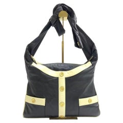 Chanel Large Girl Jacket Bag Black and Beige Lambskin Leather Shoulder Bag 2015