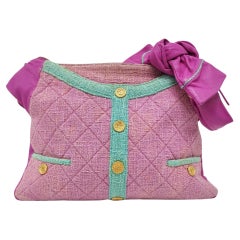 Chanel Large Girl Jacket Bag Lilac Tweed Shoulder Bag 2015