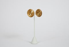 Chanel Large Gold Clover Clip Earrings