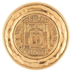 BNIB Authentic CHANEL Classic Large Silver Crystal CC Logo Metal Brooch Pin