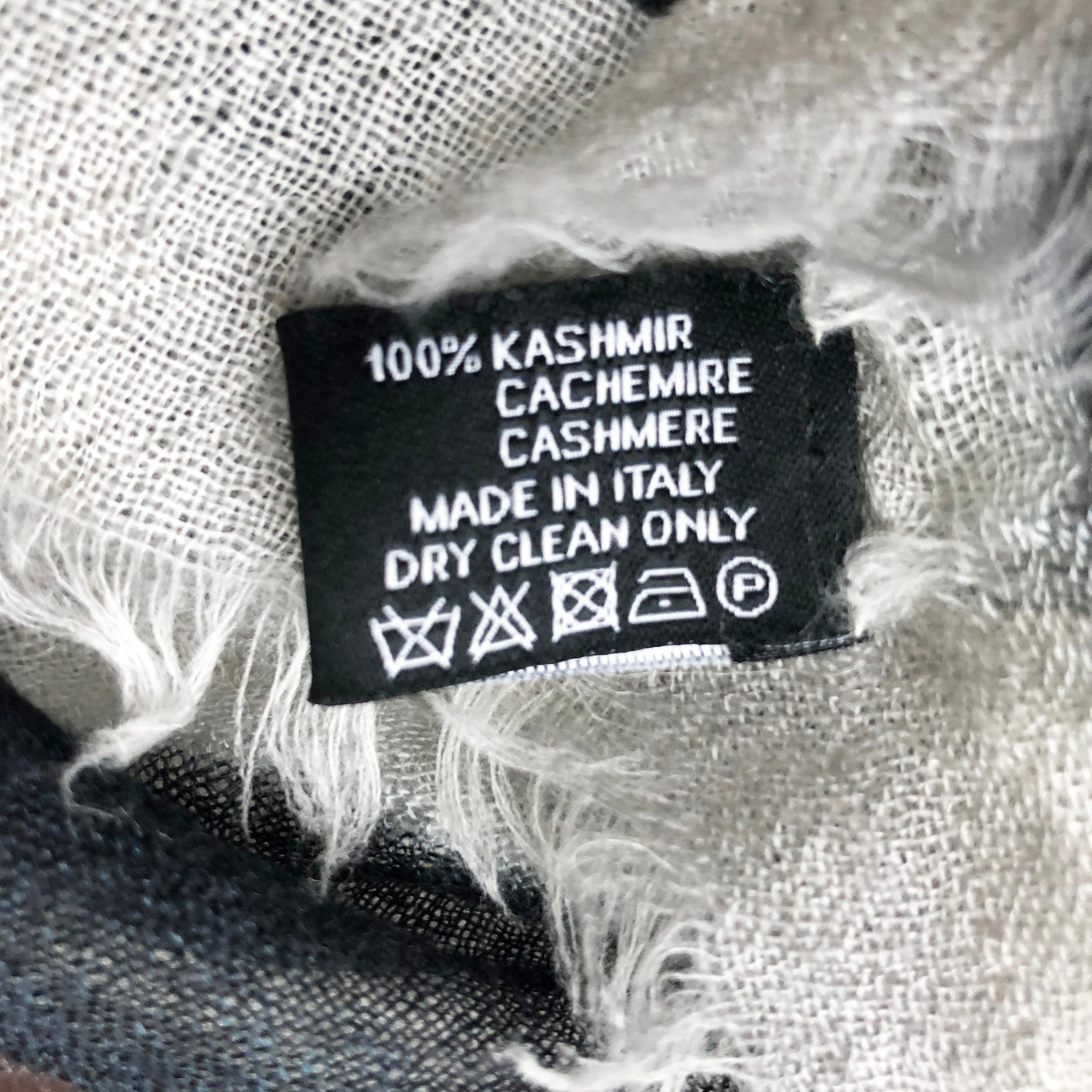 Chanel Large Graffiti Scarf Shawl Cashmere 51in CC Logo with Box 4
