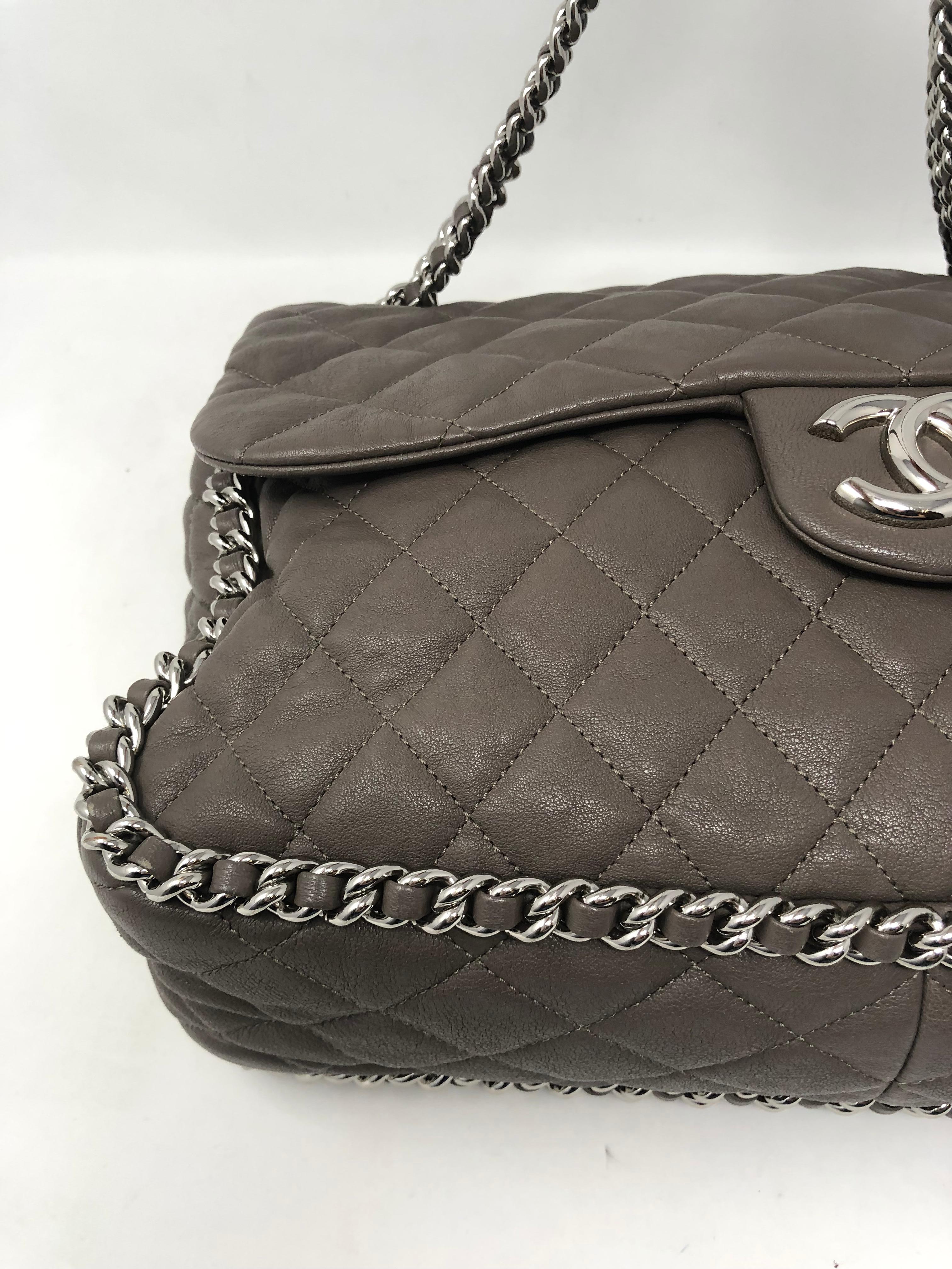 Chanel Large Gray Chain Around Bag 8