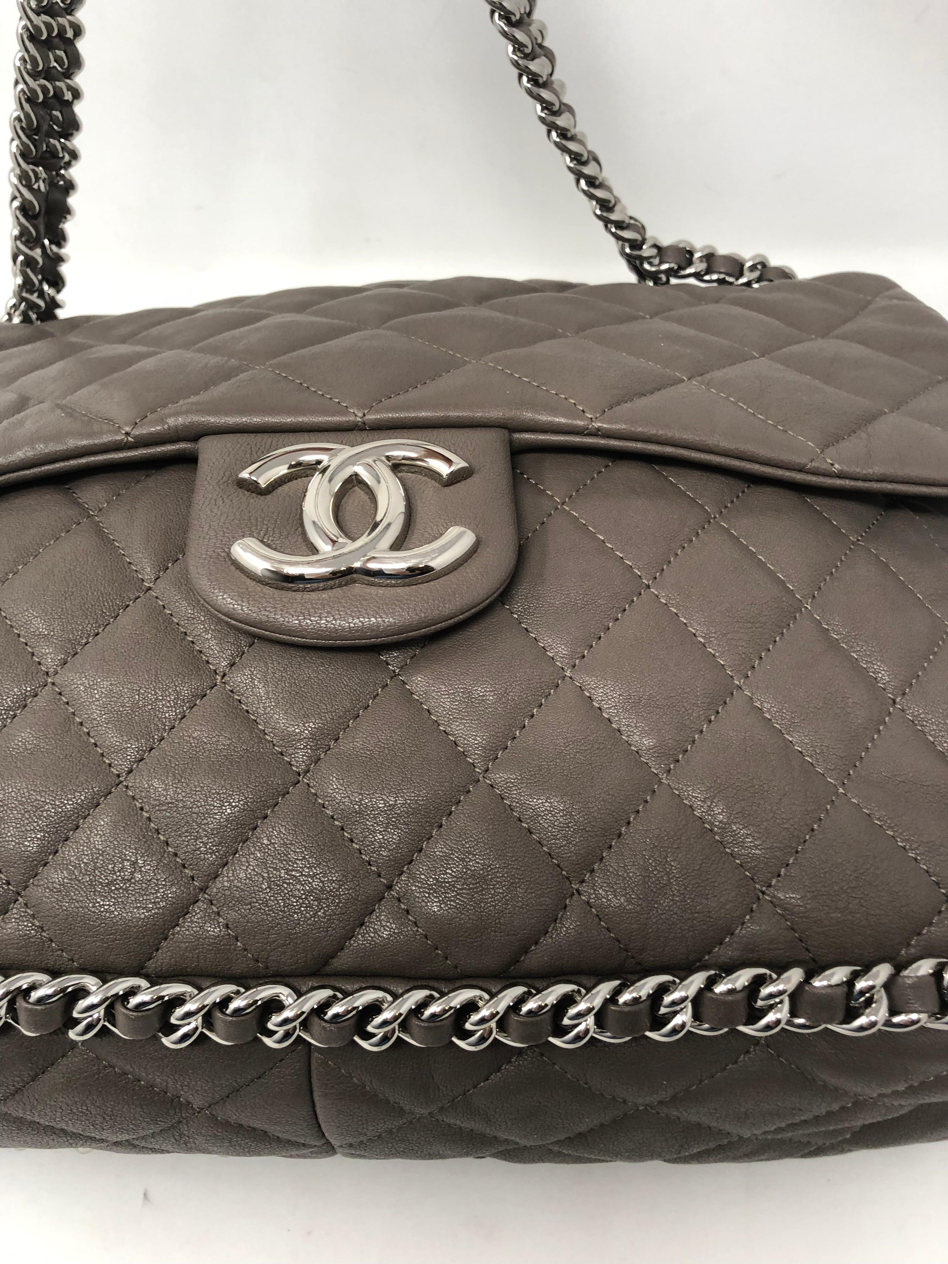 Chanel Large Gray Chain Around Bag 4