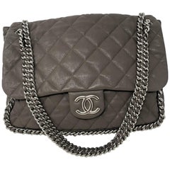 Chanel Large Gray Chain Around Bag