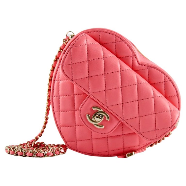 CHANEL LARGE HEART BAG Pink For Sale at 1stDibs