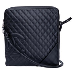 Chanel Large Lambskin Ligne Cambon Messenger Bag Black (2003)