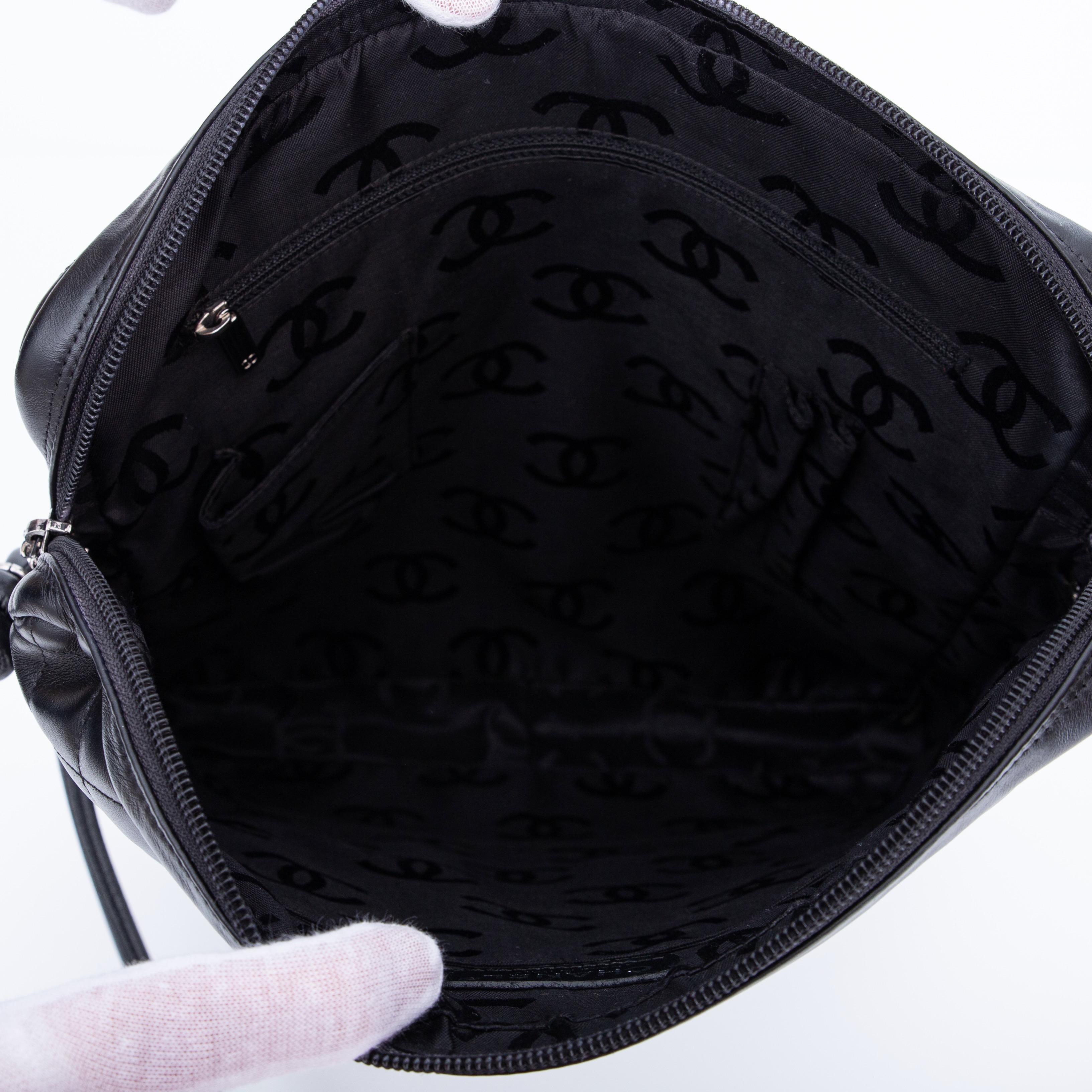 Women's or Men's Chanel Large Lambskin  Ligne Cambon Messenger Bag Black (2003)