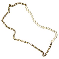 Chanel Large Link & Baroque Pearl Long Necklace, early 1980s