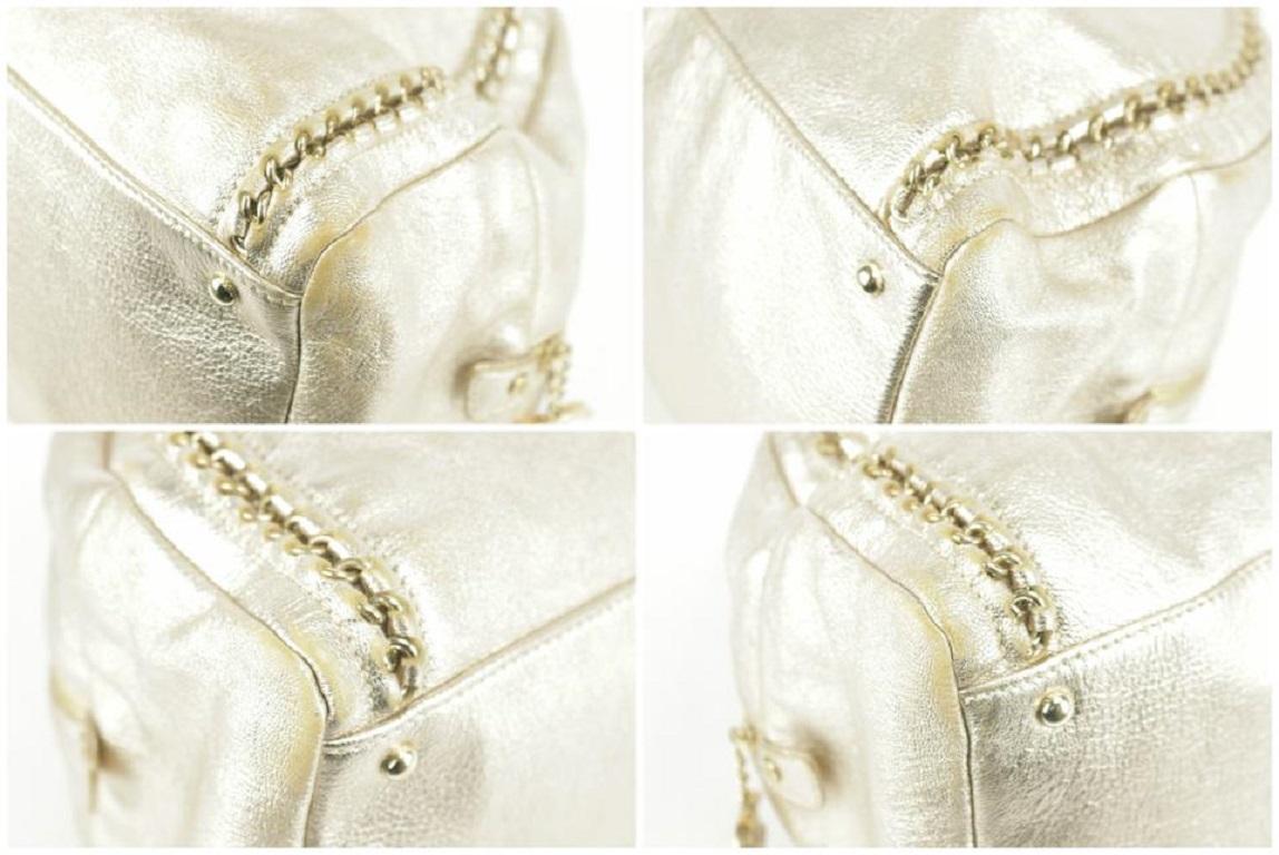 Chanel Large Luxe Ligne Bowler Chain Around Boston 25ck1220 Gold Metallic Leathe 6