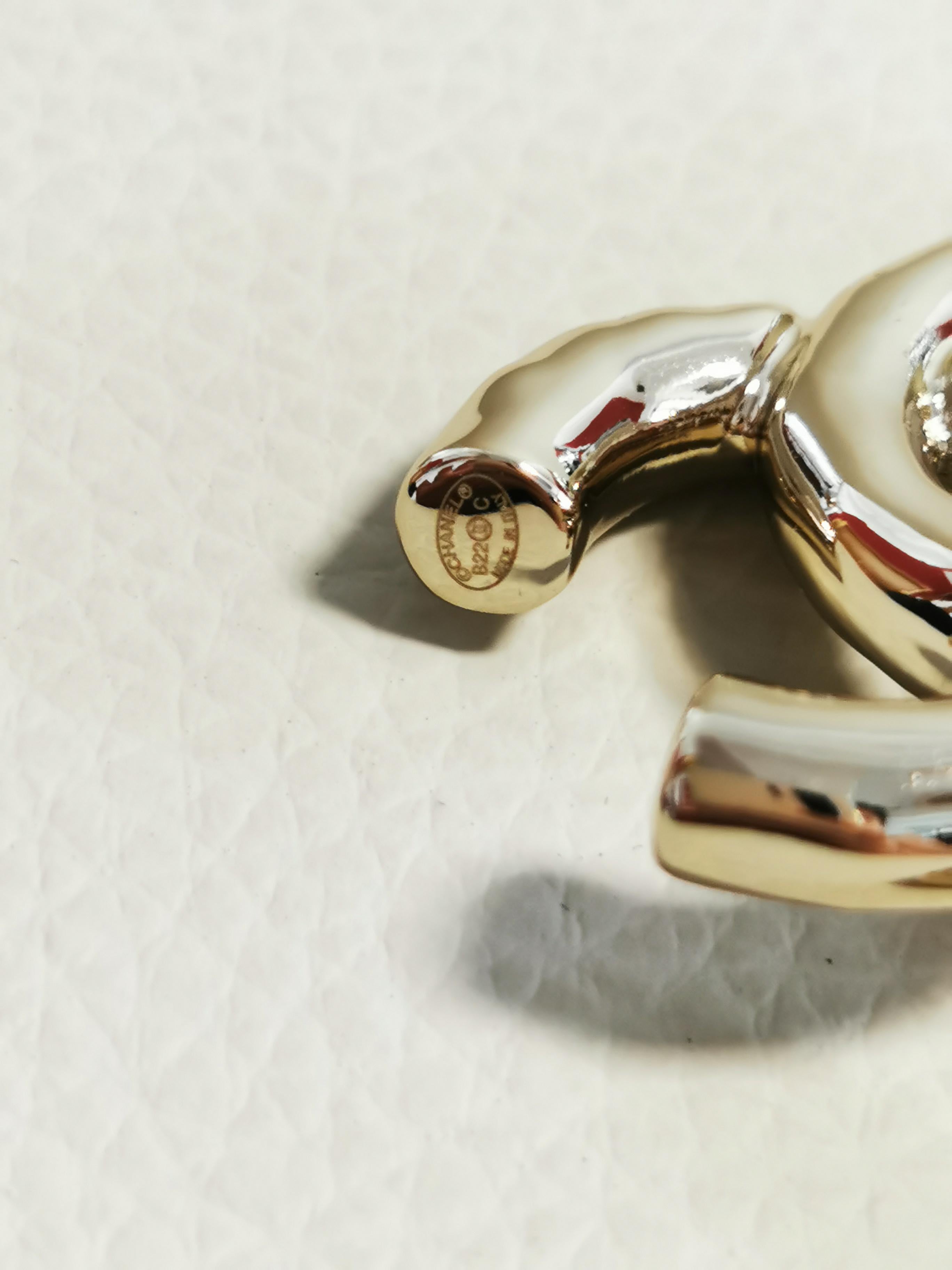 Chanel Large Massive CC Earrings Sold Out RARE in light gold 1