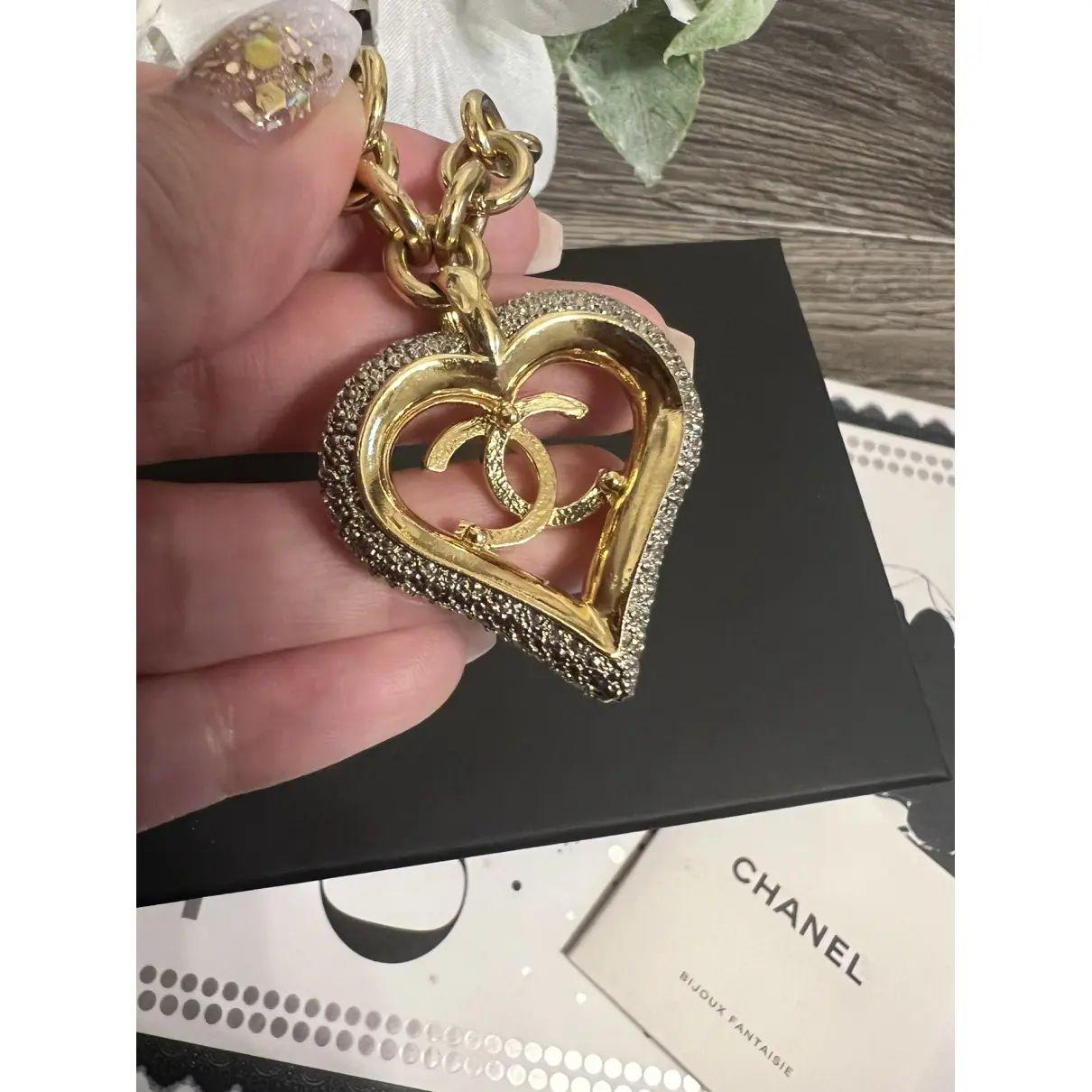 Chanel - Bracelet à breloques avec cœur en cristal CC surdimensionné en vente 2