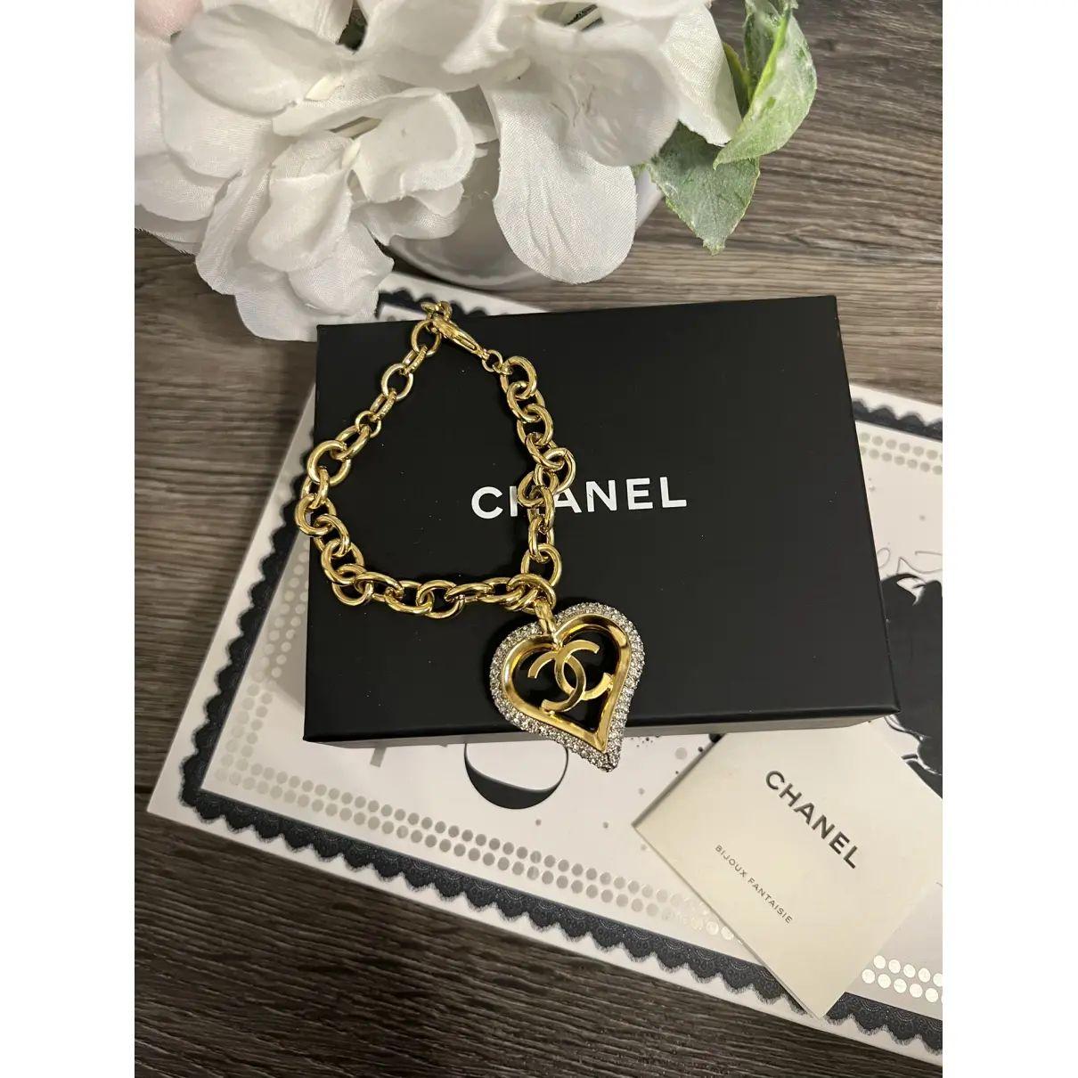 Chanel - Bracelet à breloques avec cœur en cristal CC surdimensionné en vente 5