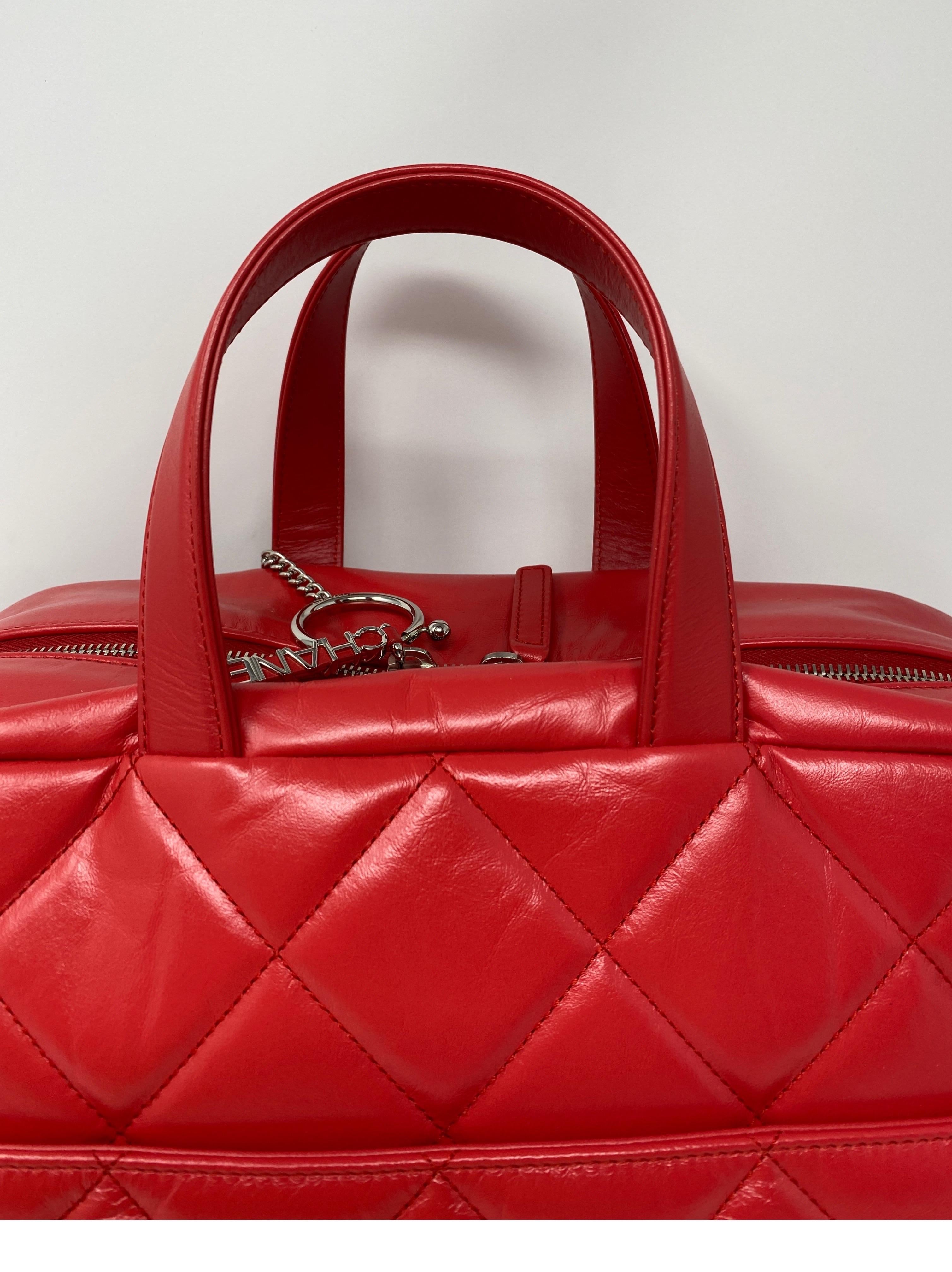 Chanel Large Red Bowler Bag  7
