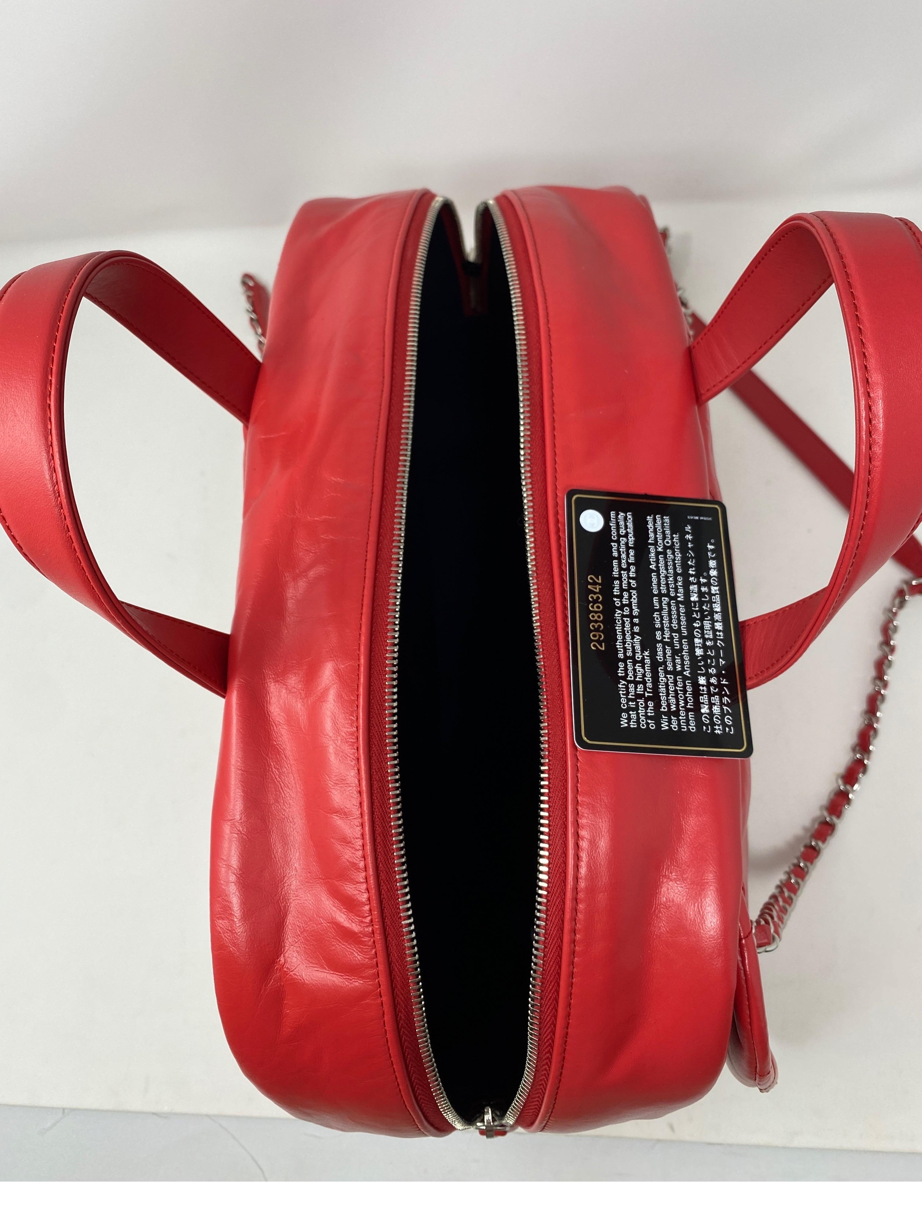 Chanel Large Red Bowler Bag  15