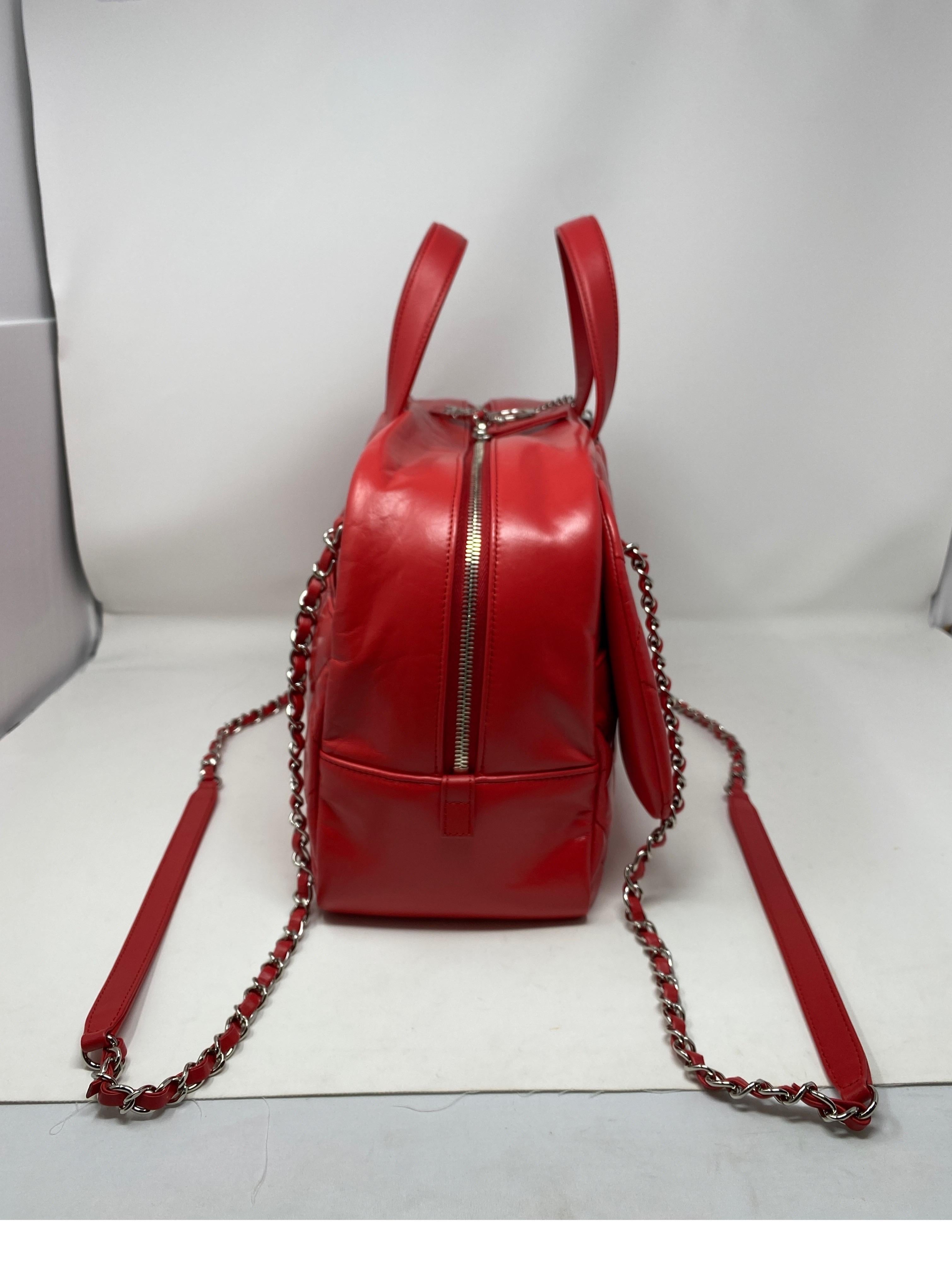 Women's or Men's Chanel Large Red Bowler Bag 