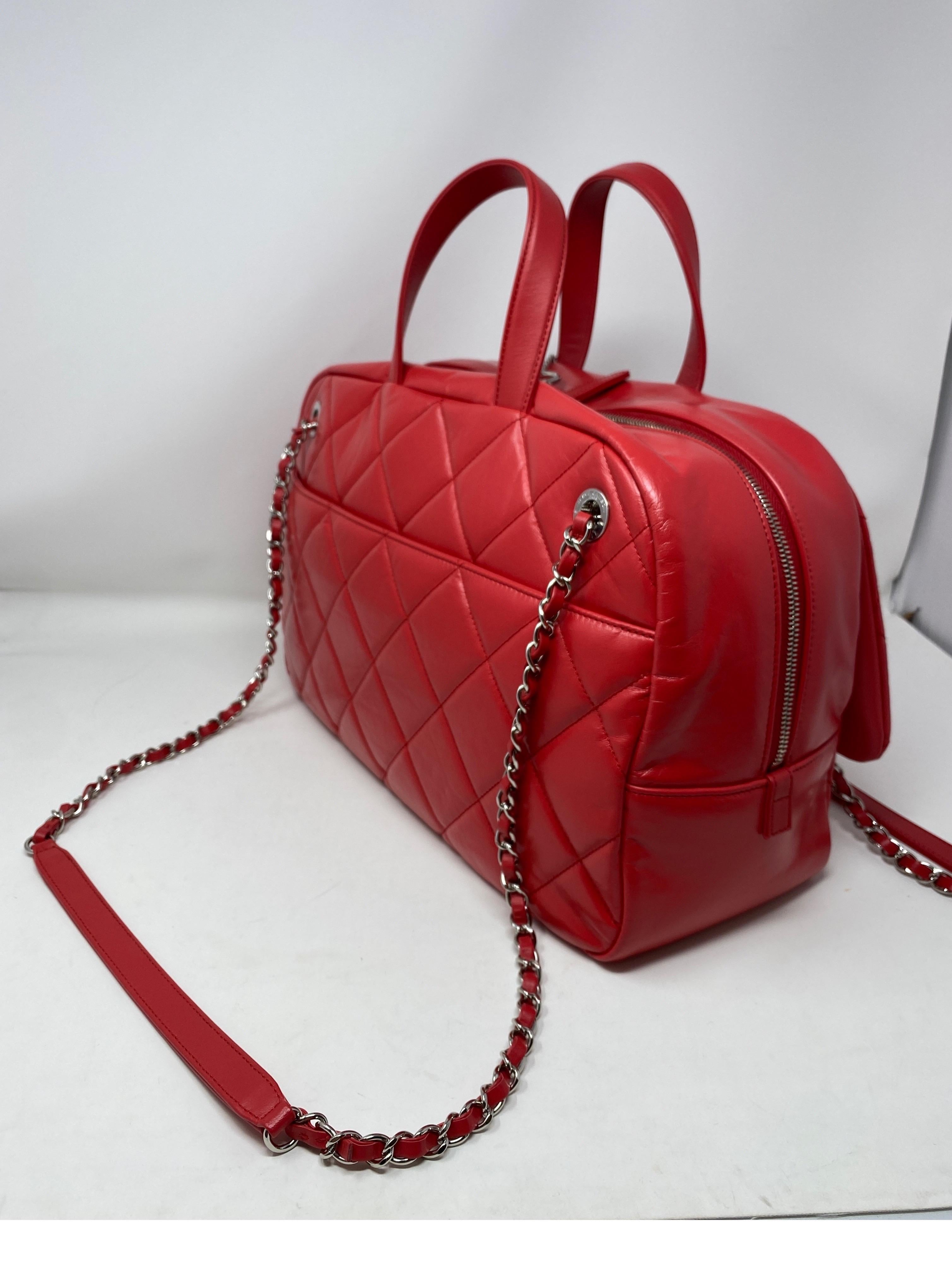 Chanel Large Red Bowler Bag  1