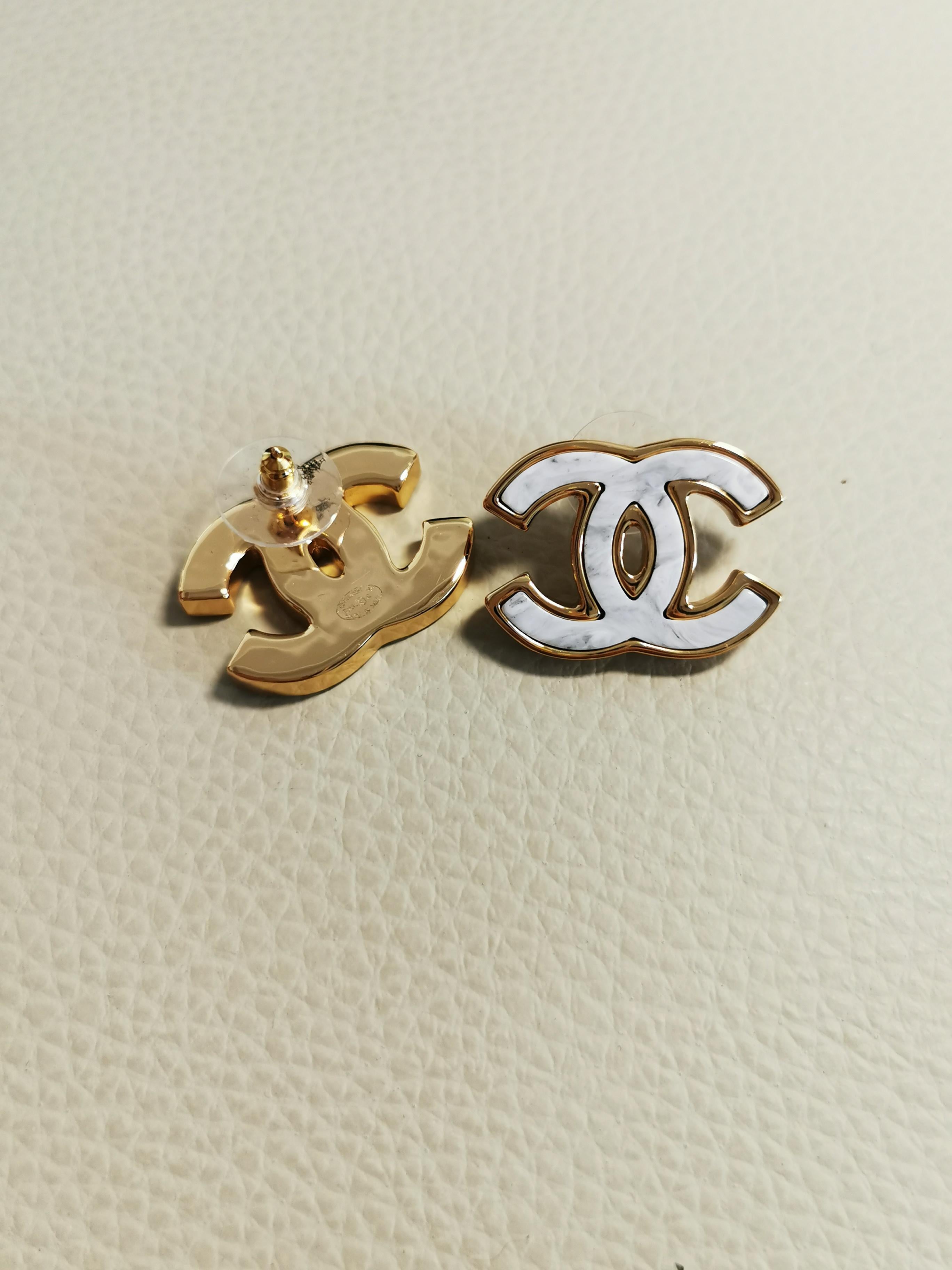 Chanel Large Rhinestone CC Drop Pearl Dangling Earrings 1